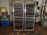 (2) pan transfer carts - (1) 20-tier & (1) 16-tier w/(36) full size pans