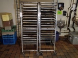 (2) pan transfer carts - (1) 17-tier & (1) 14-tier w/(31) full size pans
