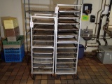 (2) pan transfer carts - (1) 12-tier & (1) 10-tier w/(15) full size pans