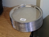 (35) stainless serving trays - 15 3/4in dia.