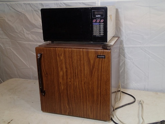 Sanyo cube refrigerator and Sanyo microwave oven
