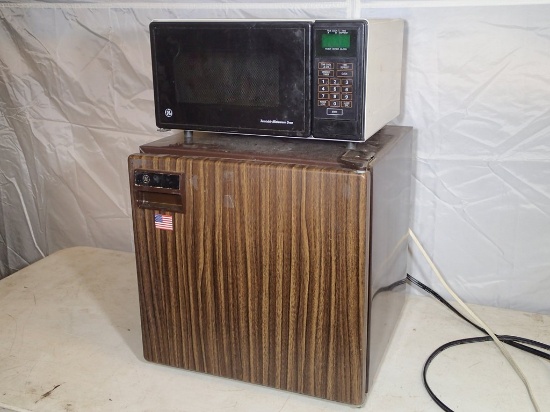 GE cube refrigerator and GE microwave oven