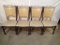 (4) Chairs - wood frame - beige vinyl back & seat