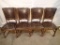 (4) Chairs - wood frame - brown vinyl back & seat