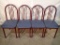 (4) Chairs - metal frame - blue vinyl seat