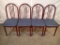 (4) Chairs - metal frame - blue vinyl seat