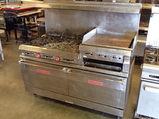 Vulcan 6-burner range - double oven - 24in griddle - gas - 60in W