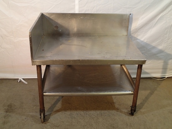 Equipment stand on casters - 38in x 27in stainless top