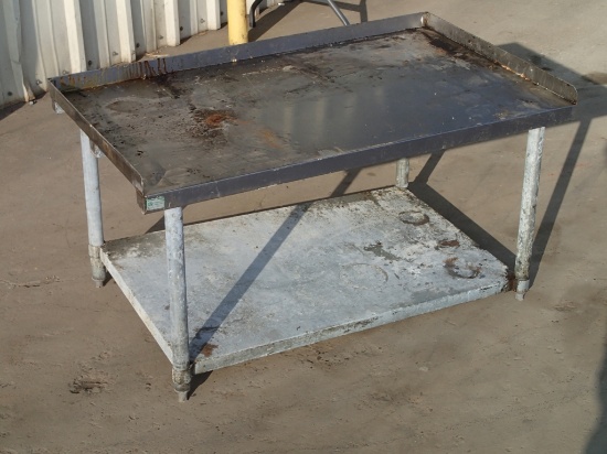 Equipment stand - 48in x 30in stainless top - galvanized base