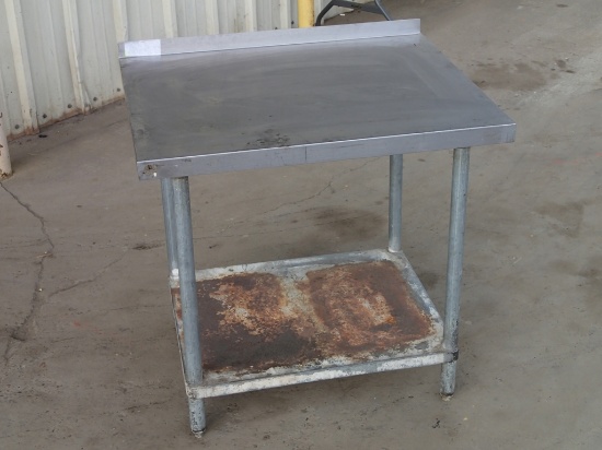 Work table - 36in x 30in stainless top - galvanized base