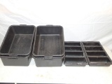 (3) Dish tubs & (2) flatware tubs