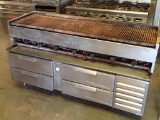 American Range 72in gas charbroiler w/chef base