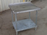 Work table - 36in x 30in stainless top - galvanized base -