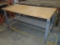 Work Table - metal frame - 72in x 36in wood top - 37in H