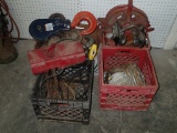 (2) Chain hoists - (1) Dayton 500 lb. electric - (1) PortaHoist 1 ton manual