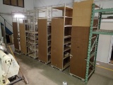 (6) 8-tier shelving units on tracks - units are 37in W x 30 in D x 126in H