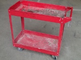 2-tier cart - metal - red