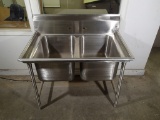 Double well sink - stainless - 48in L