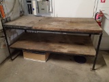 Work table - 60in x 36in wood top - 38in H - metal frame
