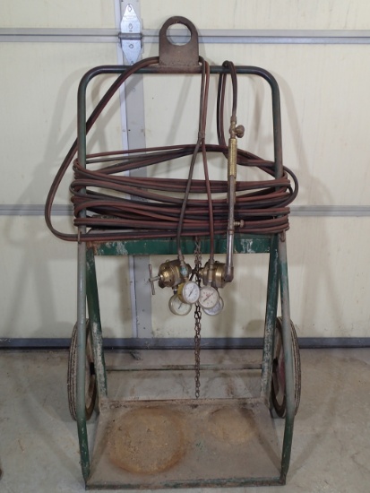 Torch cart w/torch - gages - hose