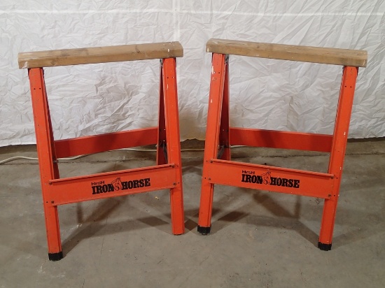 2) Hirsh Iron Horse folding sawhorses 