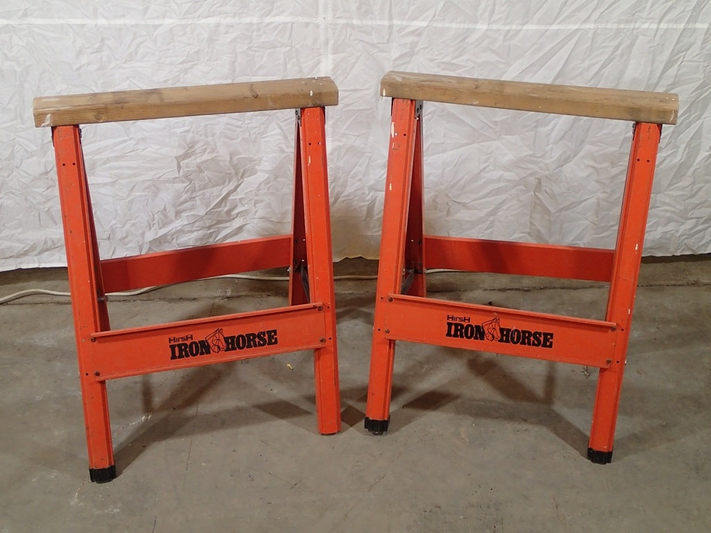 2) Hirsh Iron Horse folding sawhorses 