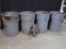 (4) Rubbermaid 44-gallon waste cans w/(1) roller base