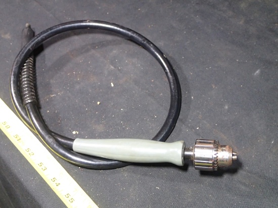 Flexible shaft drill attachment - 1/4in chuck - overall 41in L