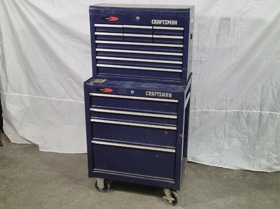 Craftsman 10-drawer tool chest and 4-drawer cabinet - blue