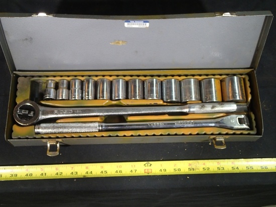 1/2in drive socket set - mixed brand - SAE 7/8in - 1 1/4in