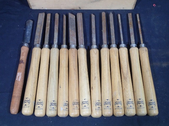 (13) wood turning tools - (12) ShopSmith & (1) Craftsman