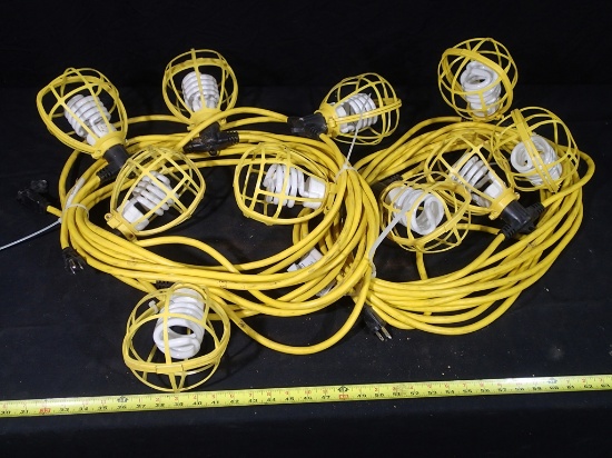 (2) 50 ft HD contractors temporary light strings - 5 lamps per string