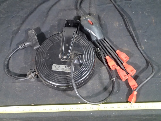 Bayco 801 30ft cord reel & Newport power tap