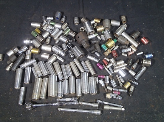 Various sockets - extensions - adapters - (1) 3/8in drive ratchet