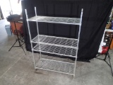 4-tier wire deck shelving unit - 48in W x 18in D x 72in H