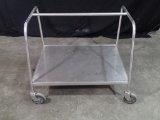 Stainless steel cart - 35in x 28in base - 31in tall overall