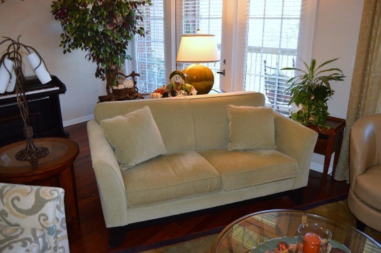 Pottery Barn Sage Green Loveseat