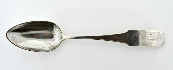 Antique Coin Silver Fiddleback Spoon Stamped “J. Dodge”