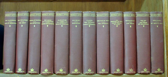 Antiquarian (20th C.) Book Set of 12 Vols.: Waverly Novels by Sir Walter Scott, Hooper, Clarke, & Co