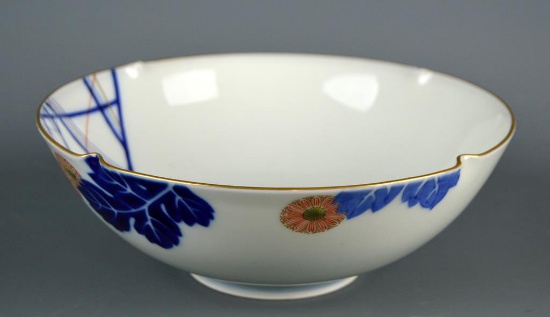 Antique Japanese Blue & White Porcelain Bowl, 8.5 In.