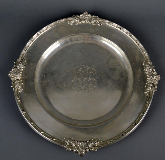 Antique Sterling Silver 12 In. Tray by Theodore B. Starr, New York
