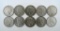 Lot of Ten US 1923 Peace Silver Dollars Philadelphia Mint, Condition As Shown
