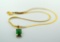 14K Yellow Gold 18 Inch Necklace w/ Jade / 14K Pendant