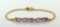 14K Yellow Gold & Oval Cut Amethyst 7 Inch Bracelet