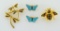 Lot of Four Vintage Insect Pins : Dragonflies, Butterflies, Bee, 1 to 1½ Inches