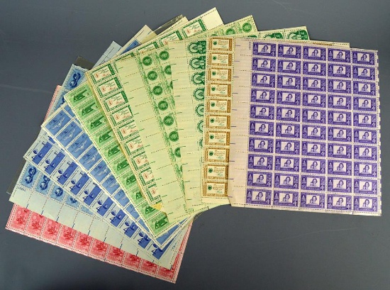 Lot of US 3 Cent – 4 Cent Postage Stamp Sheets
