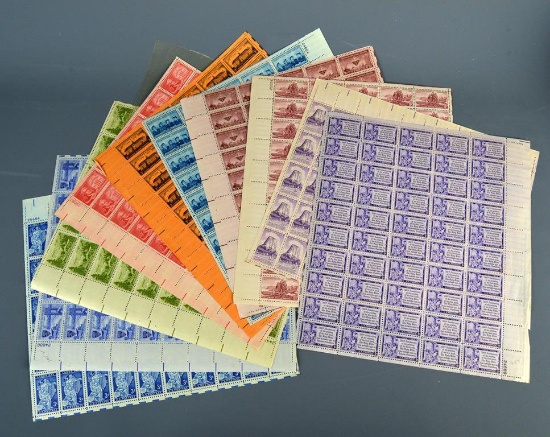 Lot of US 3 Cent Postage Stamp Sheets