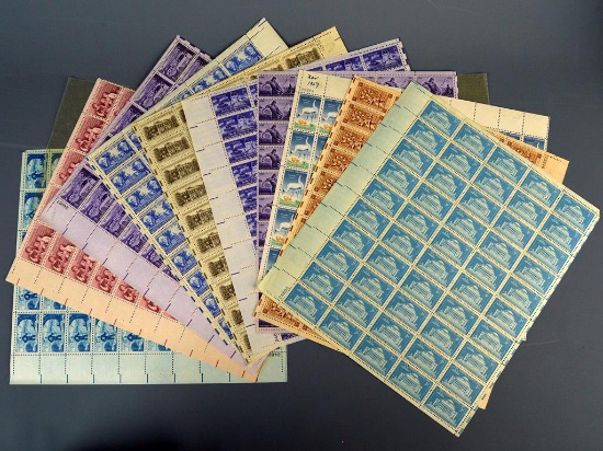 Lot of US 3 Cent Postage Stamp Sheets