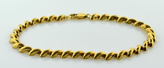 14K Yellow Gold 7.5 Inch Bracelet, 3.0 DWT