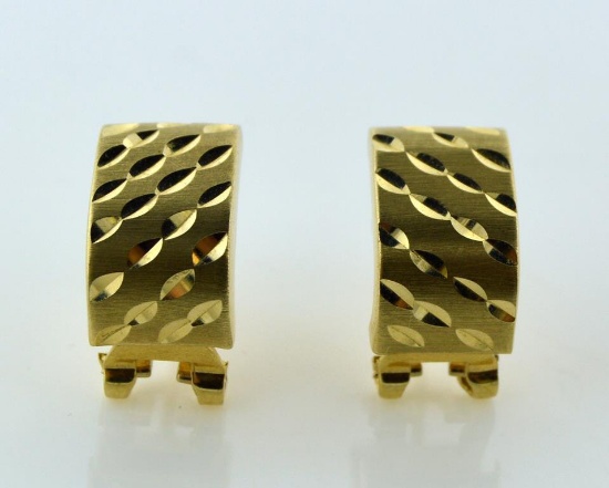 14K Yellow Gold Earrings, ½ Inch, 1.6 DWT